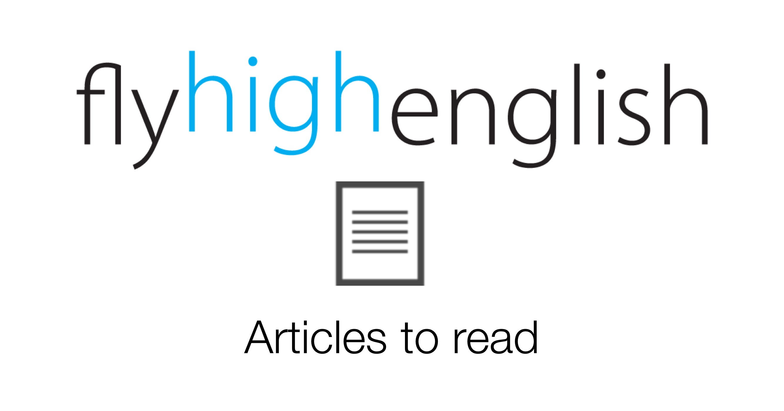 Articles to read Fly High English